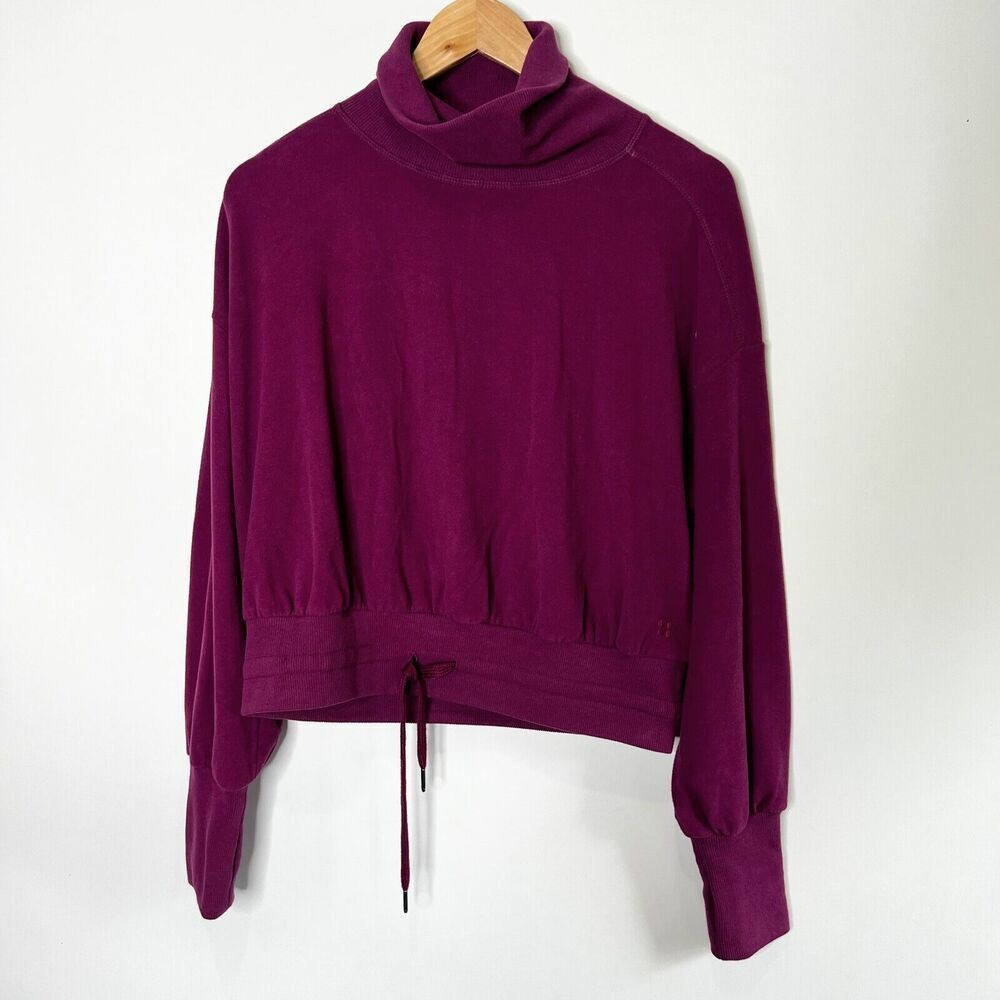 Sweaty Betty Sweatshirt Melody Luxe Fleece Pullover Cropped Pink Women's S 6